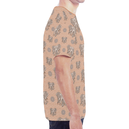Ethnic Elephant Mandala Pattern New All Over Print T-shirt for Men (Model T45)