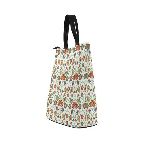Loveley Batik Flowers Nylon Lunch Tote Bag (Model 1670)