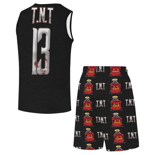 Nitroholic Black All Over Print Basketball Uniform