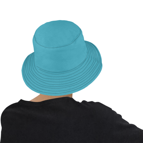 teal All Over Print Bucket Hat for Men
