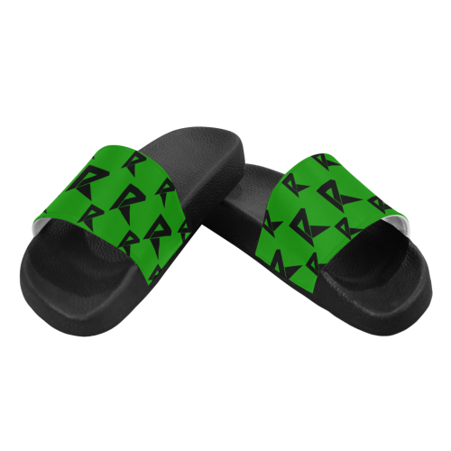 Men's Slide Sandals (Green) Men's Slide Sandals (Model 057)