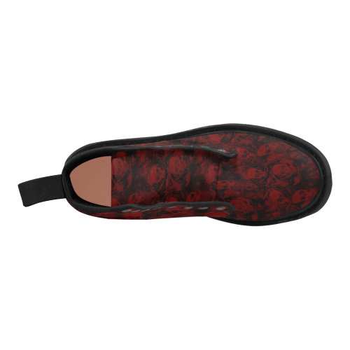 hauted skulls red Martin Boots for Women (Black) (Model 1203H)