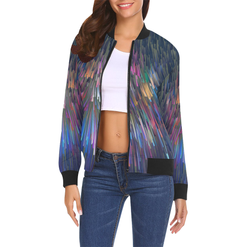 Hamburg Popart by Nico Bielow All Over Print Bomber Jacket for Women (Model H19)