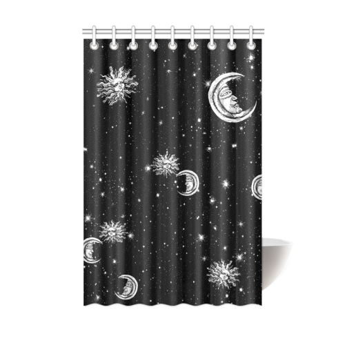 Mystic Stars, Moon and Sun Shower Curtain 48"x72"