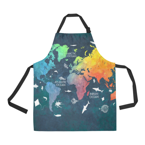 world map All Over Print Apron
