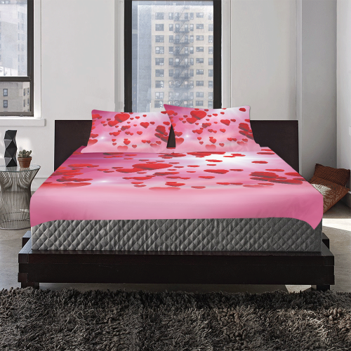 lovely romantic sky heart pattern for valentines day, mothers day, birthday, marriage 3-Piece Bedding Set