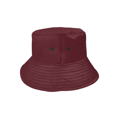 Asiatic Lily Maroon Red Solid Color All Over Print Bucket Hat