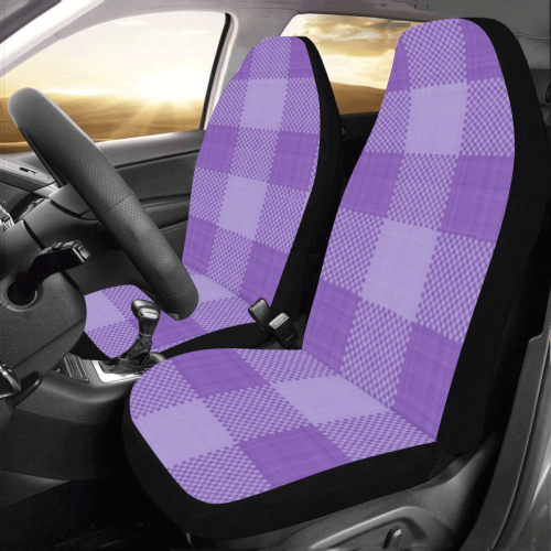 Ultraviolet Purple Plaid Car Seat Covers (Set of 2)