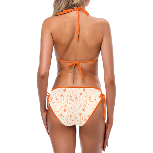 Living Coral Floral Pattern Custom Bikini Swimsuit (Model S01)