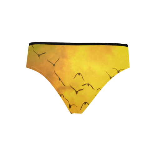 Trendy Birds, yellow by JamColors Women's Hipster Panties (Model L33)