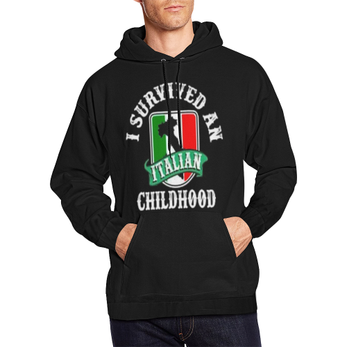 I Survived An Italian Childhood All Over Print Hoodie for Men/Large Size (USA Size) (Model H13)