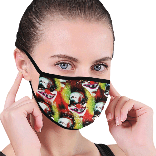 scary halloween horror clown pattern community face mask Mouth Mask (15 Filters Included) (Non-medical Products)