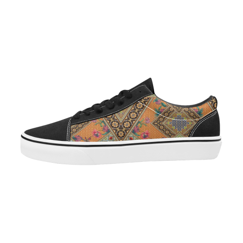 Luxury Abstract Design Men's Low Top Skateboarding Shoes (Model E001-2)