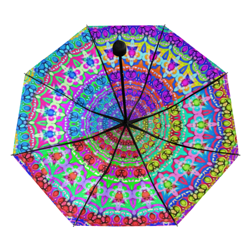 4 Triangles Power Mandala multicolored Anti-UV Foldable Umbrella (Underside Printing) (U07)