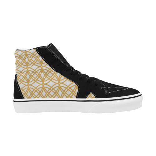 Abstract  pattern - bronze and white. Women's High Top Skateboarding Shoes/Large (Model E001-1)