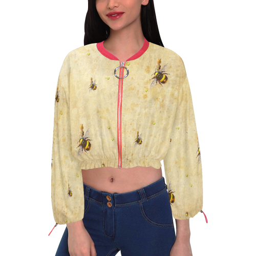 Daisy's Bees Cropped Chiffon Jacket for Women (Model H30)