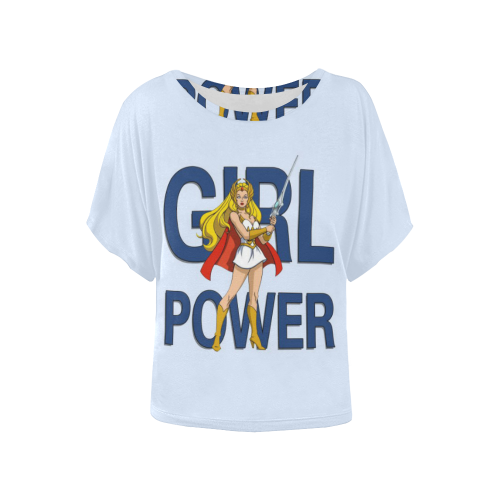 Girl Power (She-Ra) Women's Batwing-Sleeved Blouse T shirt (Model T44)