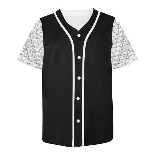 NUMBERS Collection 1234567 White Sleeves/Black/White trim All Over Print Baseball Jersey for Men (Model T50)