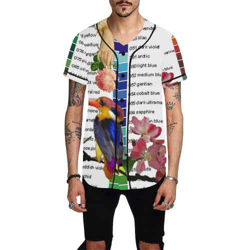 Colour Chart and Kingfisher All Over Print Baseball Jersey for Men (Model T50)