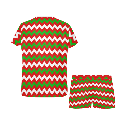 Christmas Zigzag Women's Short Pajama Set