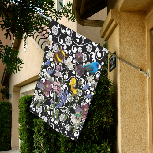 Birds and Bees in the Nature Garden Garden Flag 28''x40'' （Without Flagpole）