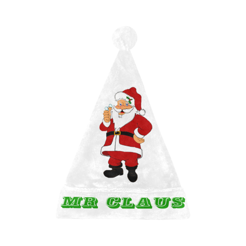 MR CLAUS White/Green Santa Hat
