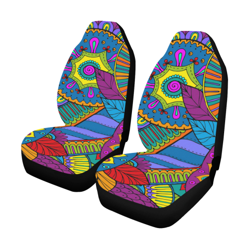 Pop Art PAISLEY Ornaments Pattern multicolored Car Seat Covers (Set of 2)