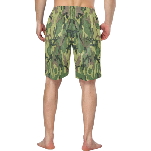 Military Camo Green Woodland Camouflage Men's Swim Trunk (Model L21)