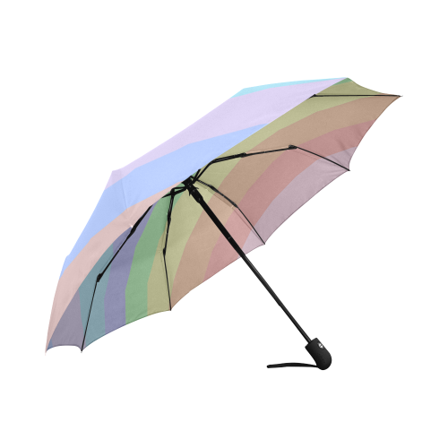 Pastel Rainbow Stripes Auto-Foldable Umbrella (Model U04)