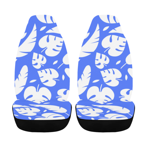 Plant BLUE Pattern Car Seat Cover Airbag Compatible (Set of 2)