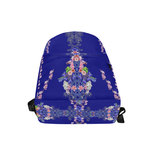 floral-blue Unisex Classic Backpack (Model 1673)