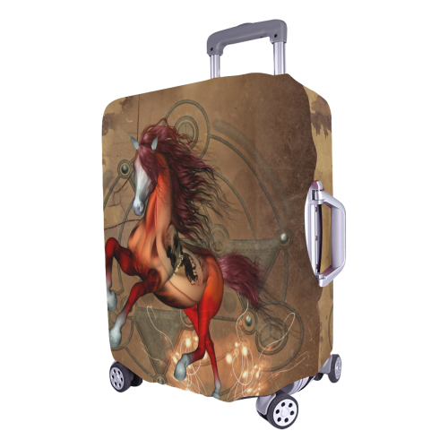 Wonderful horse with skull, red colors Luggage Cover/Large 26"-28"