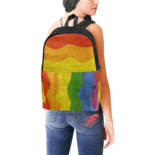 Gay Pride - Rainbow Flag Waves Stripes 3 Unisex Classic Backpack (Model 1673)