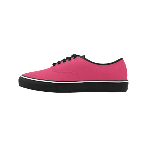 color cherry Classic Women's Canvas Low Top Shoes/Large (Model E001-4)