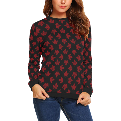 Cool Canada Souvenir Sweatshirts All Over Print Crewneck Sweatshirt for Women (Model H18)
