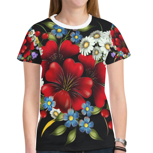 Bouquet Of Flowers New All Over Print T-shirt for Women (Model T45)