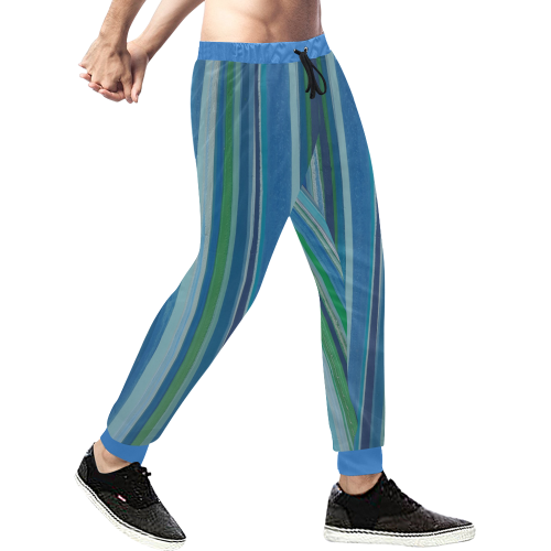 painted stripe Men's All Over Print Sweatpants/Large Size (Model L11)