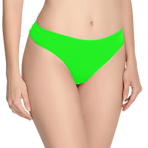 color lime Women's All Over Print Thongs (Model L30)
