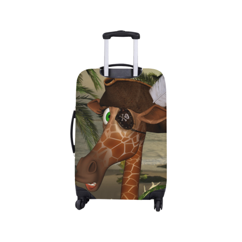 Funny giraffe as a pirate Luggage Cover/Small 18"-21"