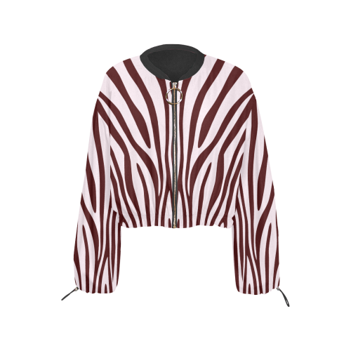 Zebra Print Cropped Chiffon Jacket for Women (Model H30)