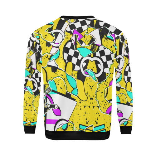 Shapes on a yellow background All Over Print Crewneck Sweatshirt for Men (Model H18)