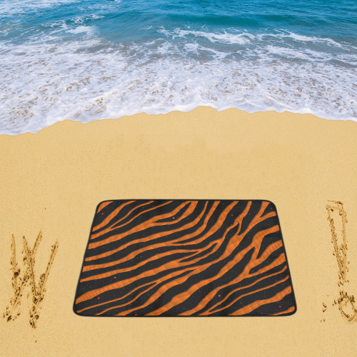 Ripped SpaceTime Stripes - Orange Beach Mat 78"x 60"