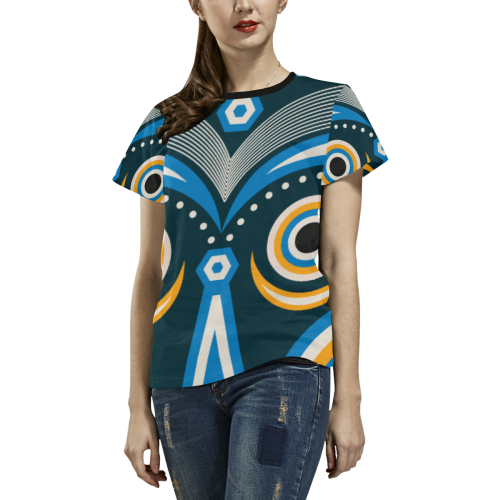 lulua tribal All Over Print T-shirt for Women/Large Size (USA Size) (Model T40)