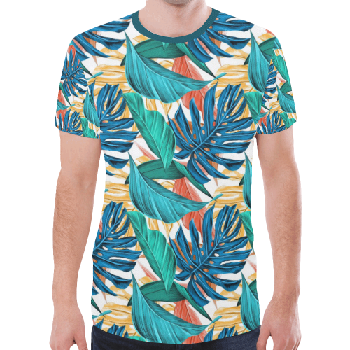 Tropical Jungle Leaves New All Over Print T-shirt for Men (Model T45)