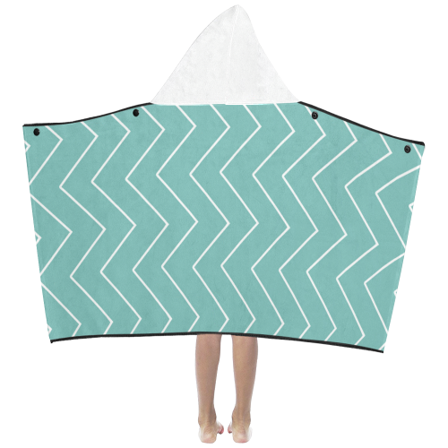 Abstract geometric pattern - blue and white. Kids' Hooded Bath Towels
