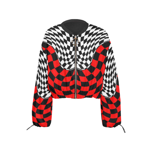 CUBES 7 Cropped Chiffon Jacket for Women (Model H30)