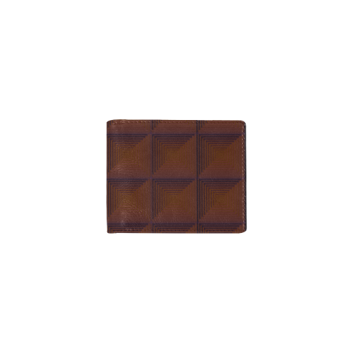 Chocholate multicolored multiple squares Mini Bifold Wallet (Model 1674)