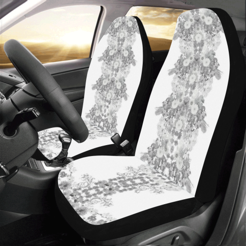 floral blanc blanc Car Seat Covers (Set of 2)