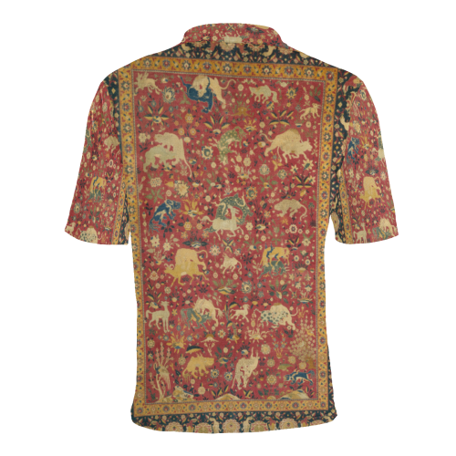 Vintage Persian Animal Rug Men's All Over Print Polo Shirt (Model T55)