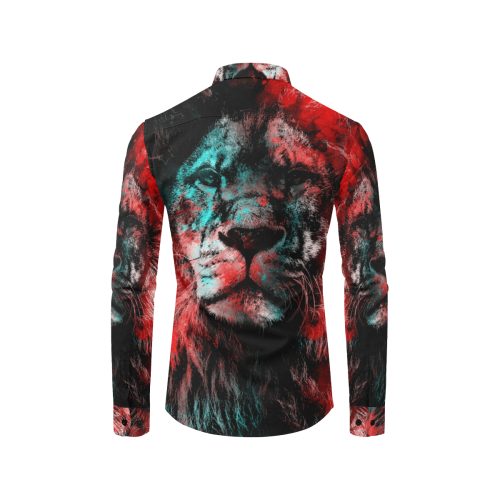 lion jbjart #lion Men's All Over Print Casual Dress Shirt (Model T61)